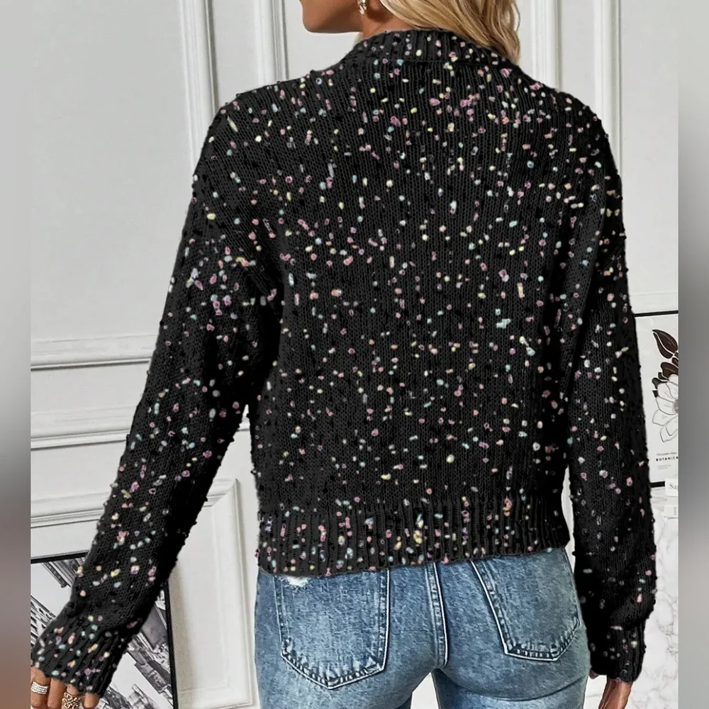 Lottie Confetti Cardigan - Black